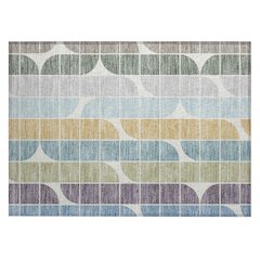 Machine Washable Indoor/Outdoor Chantille ACN2418 Blue 1'8" x 2'6" Rug
