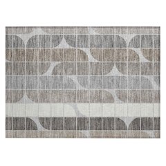 Machine Washable Indoor/Outdoor Chantille ACN2418 Gray 1'8" x 2'6" Rug