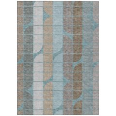 Machine Washable Indoor/Outdoor Chantille ACN2418 Teal 2'6" x 3'10" Rug