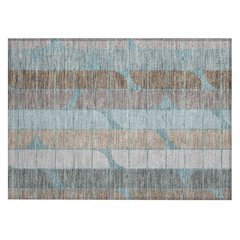 Machine Washable Indoor/Outdoor Chantille ACN2418 Teal 1'8" x 2'6" Rug