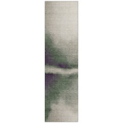 Machine Washable Indoor/Outdoor Chantille ACN2419 Green 2'3" x 7'6" Runner Rug