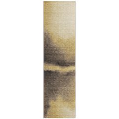 Machine Washable Indoor/Outdoor Chantille ACN2419 Gold 2'3" x 7'6" Runner Rug