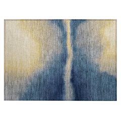 Machine Washable Indoor/Outdoor Chantille ACN2419 Blue 1'8" x 2'6" Rug