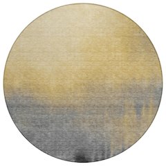 Machine Washable Indoor/Outdoor Chantille ACN2420 Gray 8' x 8' Round Rug