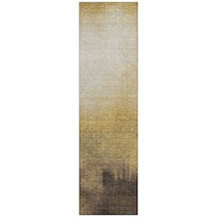 Machine Washable Indoor/Outdoor Chantille ACN2420 Gold 2'3" x 7'6" Runner Rug