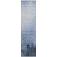Machine Washable Indoor/Outdoor Chantille ACN2420 Blue 2'3" x 7'6" Runner Rug