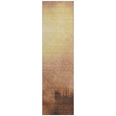 Machine Washable Indoor/Outdoor Chantille ACN2420 Orange 2'3" x 7'6" Runner Rug