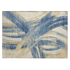 Machine Washable Indoor/Outdoor Chantille ACN2421 Blue 1'8" x 2'6" Rug