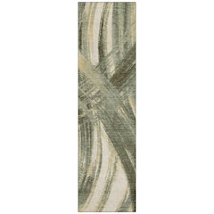 Machine Washable Indoor/Outdoor Chantille ACN2421 Green 2'3" x 7'6" Runner Rug