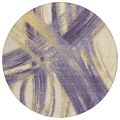 Machine Washable Indoor/Outdoor Chantille ACN2421 Purple 8' x 8' Round Rug