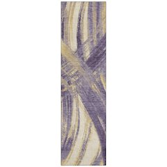 Machine Washable Indoor/Outdoor Chantille ACN2421 Purple 2'3" x 7'6" Runner Rug