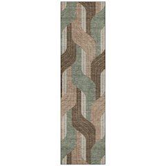 Machine Washable Indoor/Outdoor Chantille ACN2422 Brown 2'3" x 7'6" Runner Rug