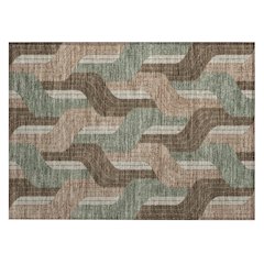 Machine Washable Indoor/Outdoor Chantille ACN2422 Brown 1'8" x 2'6" Rug
