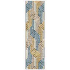 Machine Washable Indoor/Outdoor Chantille ACN2422 Gold 2'3" x 7'6" Runner Rug