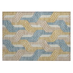 Machine Washable Indoor/Outdoor Chantille ACN2422 Gold 1'8" x 2'6" Rug