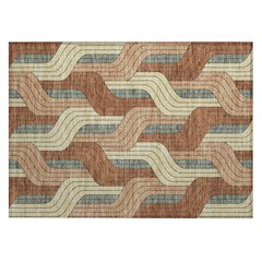 Machine Washable Indoor/Outdoor Chantille ACN2422 Orange 1'8" x 2'6" Rug
