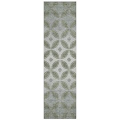 Machine Washable Indoor/Outdoor Chantille ACN2423 Green 2'3" x 7'6" Runner Rug