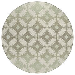 Machine Washable Indoor/Outdoor Chantille ACN2423 Brown 8' x 8' Round Rug