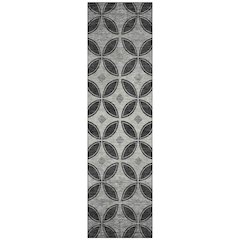 Machine Washable Indoor/Outdoor Chantille ACN2423 Black 2'3" x 7'6" Runner Rug