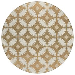 Machine Washable Indoor/Outdoor Chantille ACN2423 Orange 8' x 8' Round Rug