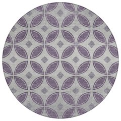 Machine Washable Indoor/Outdoor Chantille ACN2423 Purple 8' x 8' Round Rug