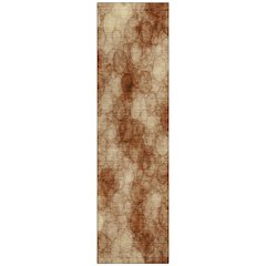 Machine Washable Indoor/Outdoor Chantille ACN2424 Orange 2'3" x 7'6" Runner Rug