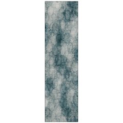 Machine Washable Indoor/Outdoor Chantille ACN2424 Teal 2'3" x 7'6" Runner Rug