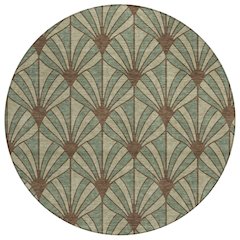 Machine Washable Indoor/Outdoor Chantille ACN2426 Green 8' x 8' Round Rug