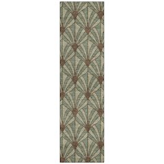 Machine Washable Indoor/Outdoor Chantille ACN2426 Green 2'3" x 7'6" Runner Rug
