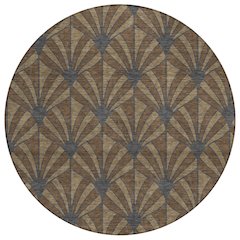 Machine Washable Indoor/Outdoor Chantille ACN2426 Brown 8' x 8' Round Rug
