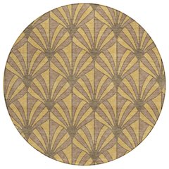 Machine Washable Indoor/Outdoor Chantille ACN2426 Gold 8' x 8' Round Rug