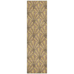 Machine Washable Indoor/Outdoor Chantille ACN2426 Gold 2'3" x 7'6" Runner Rug