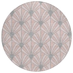 Machine Washable Indoor/Outdoor Chantille ACN2426 Pink 8' x 8' Round Rug