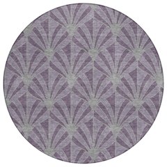 Machine Washable Indoor/Outdoor Chantille ACN2426 Purple 8' x 8' Round Rug
