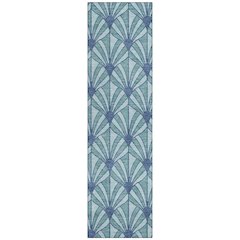 Machine Washable Indoor/Outdoor Chantille ACN2426 Teal 2'3" x 7'6" Runner Rug