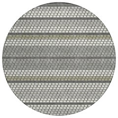 Machine Washable Indoor/Outdoor Chantille ACN2427 Gray 8' x 8' Round Rug
