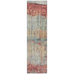 Machine Washable Indoor/Outdoor Chantille ACN2428 Orange 2'3" x 7'6" Runner Rug