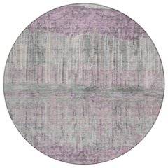 Machine Washable Indoor/Outdoor Chantille ACN2428 Purple 8' x 8' Round Rug