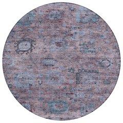 Machine Washable Indoor/Outdoor Chantille ACN2429 Purple 8' x 8' Round Rug