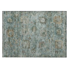 Machine Washable Indoor/Outdoor Chantille ACN2429 Teal 1'8" x 2'6" Rug