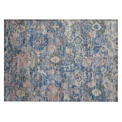 Machine Washable Indoor/Outdoor Chantille ACN2430 Blue 1'8" x 2'6" Rug