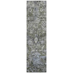 Machine Washable Indoor/Outdoor Chantille ACN2430 Green 2'3" x 7'6" Runner Rug