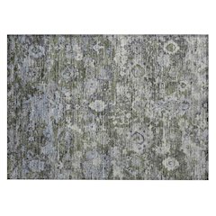 Machine Washable Indoor/Outdoor Chantille ACN2430 Green 1'8" x 2'6" Rug