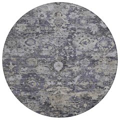 Machine Washable Indoor/Outdoor Chantille ACN2430 Purple 8' x 8' Round Rug