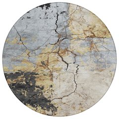 Machine Washable Indoor/Outdoor Chantille ACN2431 Gray 8' x 8' Round Rug