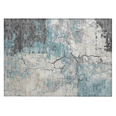 Machine Washable Indoor/Outdoor Chantille ACN2431 Teal 1'8" x 2'6" Rug