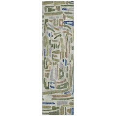 Machine Washable Indoor/Outdoor Chantille ACN2432 Green 2'3" x 7'6" Runner Rug