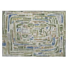 Machine Washable Indoor/Outdoor Chantille ACN2432 Green 1'8" x 2'6" Rug