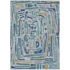 Machine Washable Indoor/Outdoor Chantille ACN2432 Teal 2'6" x 3'10" Rug