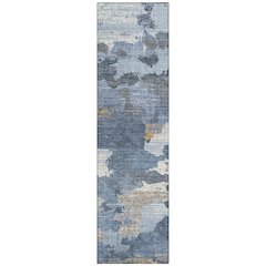 Machine Washable Indoor/Outdoor Chantille ACN2434 Blue 2'3" x 7'6" Runner Rug